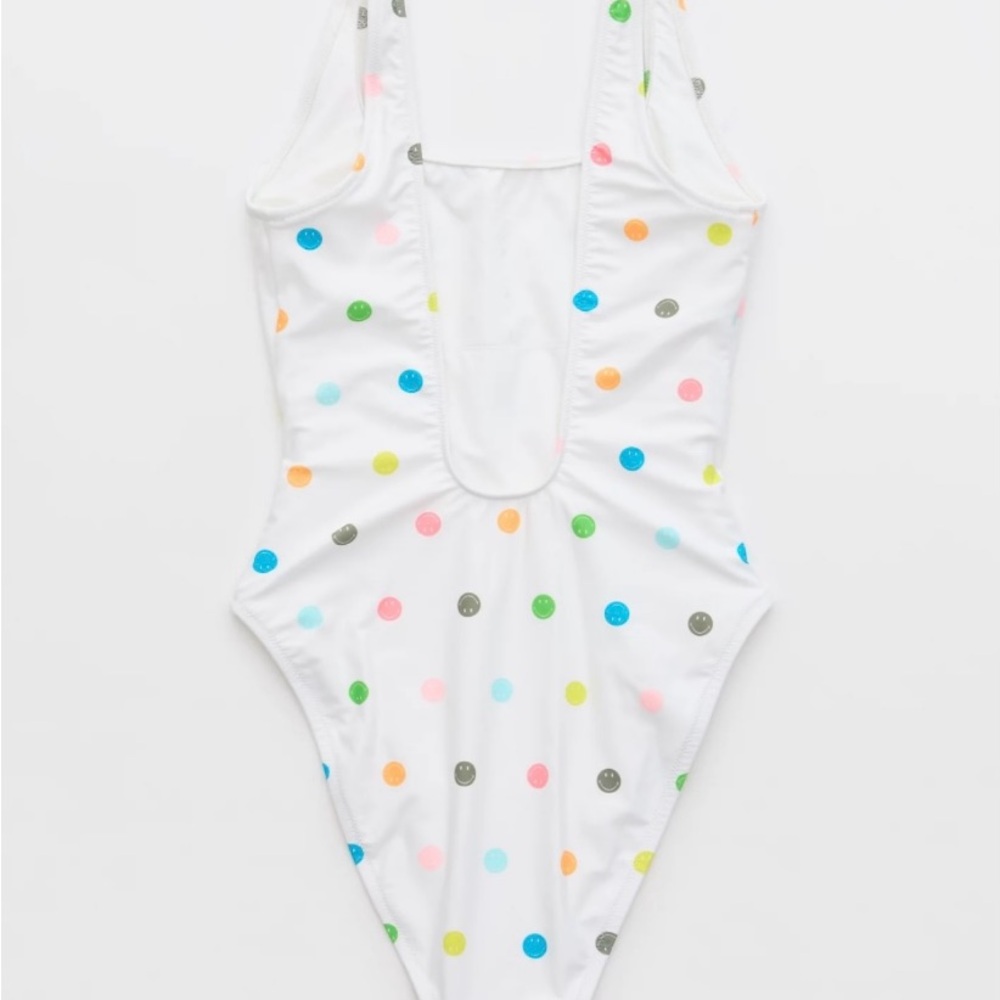 Aerie White Polka Dot One Piece Swimsuit - Picture 2 of 8